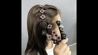 Sparkling Crystal Stone Braided Hair Clips [upl. by Akeem495]