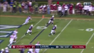 Auburn 100yard Pick Six  5 Alabama vs 15 Auburn [upl. by Luanne412]