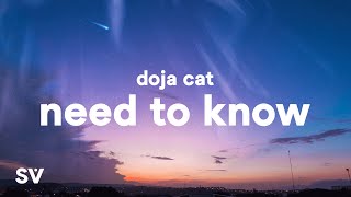 Doja Cat  Need To Know Lyrics quotyoure exciting boy come find mequot [upl. by Norris]