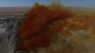 Blasting Emissions and Orange Cloud at Powder River Basin Coal Mine [upl. by Ellehc]