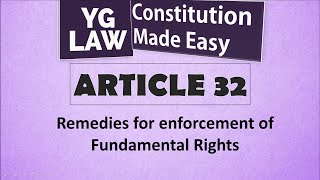 Article 32  Writ Jurisdiction  Constitution of India [upl. by Bokaj]