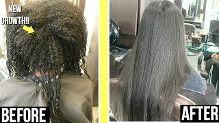 KERATIN TREATMENT ROUTINE ON RELAXED HAIR  LENGTH UPDATE [upl. by Lessur899]