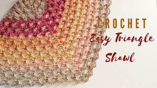 Crochet Easy Triangle ShawlBeginner Friendly Tutorial [upl. by Poler]