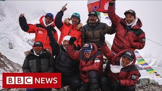 Nepalese climbers make first K2 winter summit – BBC News [upl. by Orfurd]