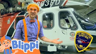 Blippi Learns And Explores A Firefighting Helicopter  Educational Videos For Kids [upl. by Jolynn]