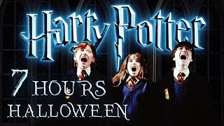 🎃 7 hours Halloween Harry Potter Ambience ⚡ Dark Moody Rainy Hogwarts 👻Ghosts Moving Background [upl. by Lemor]