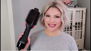 REVLON OneStep Volumizer Hair Dryer amp Styler  SHORT HAIR REVIEW  DEMO [upl. by Blandina673]