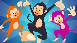 five little monkeys  nursery rhymes  songs for children  kids videos [upl. by Yelsna]