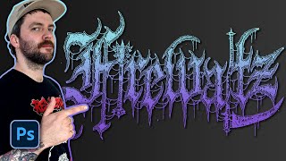 How To Design OLD SCHOOL Death Metal Logos  Photoshop Tutorial [upl. by Aldas]