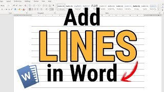 How To Add Lines In Word [upl. by Kwapong]