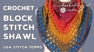 Crochet Block Stitch Shawl just ONE cake of yarn [upl. by Uriia591]