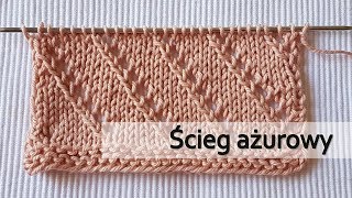 Prosty ścieg wzór ażurowy na druty Knitting stitch [upl. by Eugenle830]