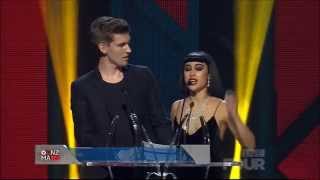 X Factor New Zealand judges Willy Moon and Natalia Kills present awards at the VNZMAs [upl. by Essyla608]