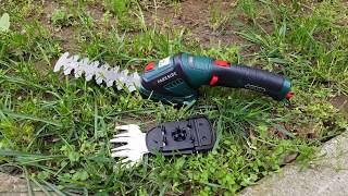 Parkside Cordless Grass amp Hedge Trimmer PGSA 4 A1 Unboxing Testing [upl. by Nimrahc]