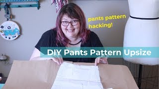 DIY Pants Pattern Upsize  simple grade up for pants [upl. by Lib249]