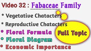 FABACEAE Family Description  Floral Formula Floral Diagram amp Economic Importance of Papilionoidae [upl. by Hcurab]