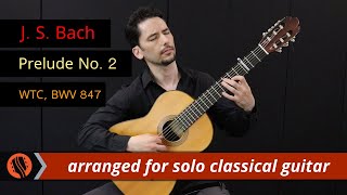 WTC Prelude No 2 in C minor by J S Bach arr by Emre Sabuncuoglu for solo classical guitar [upl. by Lose]