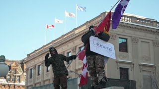 Scenes From Canadian Trucker Protest in Ottawa [upl. by Airotkiv404]