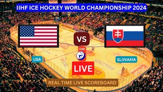 Slovakia Vs USA LIVE Score UPDATE Today Ice Hockey 2024 IIHF World Championship Match May 13 2024 [upl. by Ahsar891]