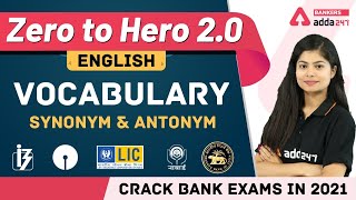 English Vocabulary  Synonym and Antonym  Banking Foundation Classes Adda247 [upl. by Aholla]