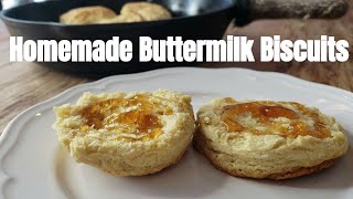 Homemade Buttermilk Biscuits Recipe in Cast Iron [upl. by Johnna937]