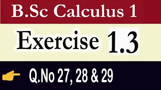 BScADS Calculus Exercise 13 QNo 27 28 amp 29  Continuity and Discontinuity [upl. by Treboh750]