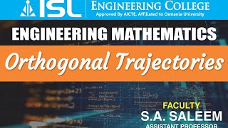 Orthogonal Trajectories ENGINEERING MATHEMATICS II [upl. by Znieh]