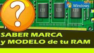 Saber marca modelo y tipo de memoria RAM sin abrir el PC [upl. by Haze]