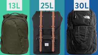 Ultimate Backpack Size Guide  What Size Backpack Do I Need for School Work or Commuting [upl. by Nirehtak537]