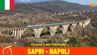 Cab Ride Sapri  Naples NaplesSalernoReggio di Calabria RailwayItaly train drivers view in 4K [upl. by Hamitaf]