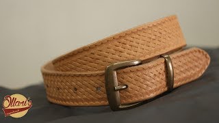 Making a Simple Leather Belt Beginner leatherworking project [upl. by Narhem311]