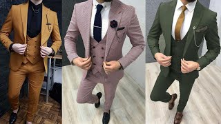 Mens 3 Piece Suits Elegant One Button Slim Fit Coat Pant  Fashion Collect [upl. by Draneb]