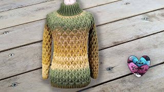 Pull Câlin Crochet toutes tailles quotLidia Crochet Tricotquot [upl. by Enyalaj]