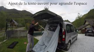 Amenagement du Peugeot Partner en camping car bivouac [upl. by Nehr756]