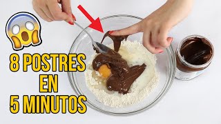 LOS 8 MEJORES POSTRES EN 5 MINUTOS  8 recetas FÁCILES Y RÁPIDAS [upl. by Wills774]