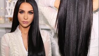 HOW TO SLEEK amp SHINY STRAIGHT HAIR  Carli Bybel [upl. by Brackely]