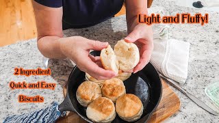 2 Ingredient Biscuits Step By Step Instructions [upl. by Schulz]