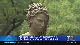 Medusa Statue On Display At Manhattans Collect Pond Park [upl. by Nilyahs89]