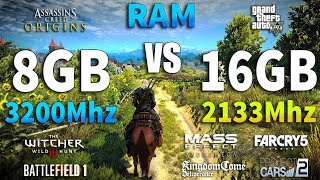 8GB 3200Mhz vs 16GB 2133Mhz RAM Test in 8 Games [upl. by Zeb417]