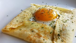 Easiest Crepes Recipe  Savory Breakfast Crepe Pocket [upl. by Enna271]