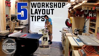 Workshop Design  5 Keys to a Small Shop Layout  Evening Woodworker [upl. by Anitsrik274]