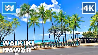 4K Exploring Waikiki in Honolulu Hawaii USA Walking Tour amp Travel Vacation Guide 🎧 Binaural Sound [upl. by Senilec]