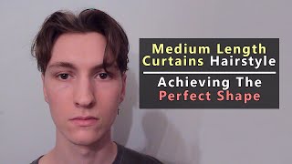 Medium Length Curtains Hairstyle Tutorial  How To Get The Perfect Shape [upl. by Sorcim]