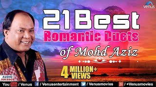 21 Romantic Duets  Mohd Aziz Songs  Romantic Songs  Hindi Songs [upl. by Kinghorn]