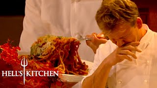 Gordon RIPPING Into Food For The First Time On Hells Kitchen [upl. by Carlyle]