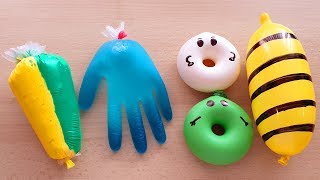 Making Slime With Ballons Piping Bags And Glove [upl. by Eldridge]