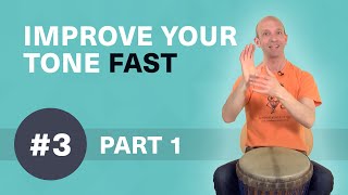 Beginners djembe  Lesson 3  Part 1  Tone technique [upl. by Urbas]