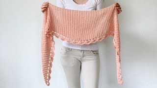 TO THE POINT SHAWL  FREE CROCHET PATTERN [upl. by Nooj875]