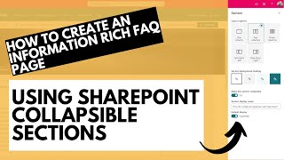 SharePoint Collapsible Sections  How to create an FAQ Page [upl. by Itsuj864]