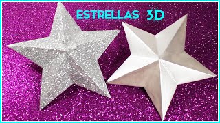 Estrella de Cartulina 3DChristmas Ornaments  Simple y Creativo [upl. by Aicarg806]